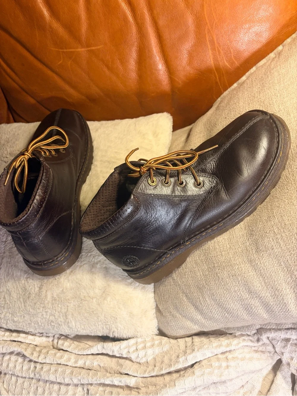 Dr. Martens Men's Dark Brown Leather Chukka Boots with Tan Laces